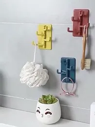 Organ shaped hook wall mounted traceless rotary hook Multi-functional plastic free punching door rear coat hook