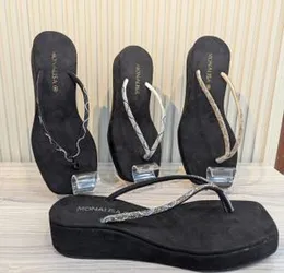 Monalisa Sparkle Wedge Flip-Flops