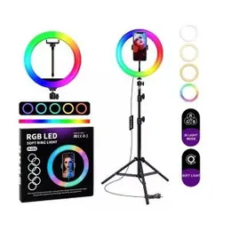 RGB Soft LED Ring Light 10 Inch MJ26 with 7 Feet Stand