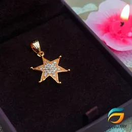 Gold Plated Star Pendant Fashion and Stylish New Design With White Stone For Women.