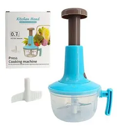Plastic Food Chopper Manual Speedy Hand-Press Vegetable Chopper Mixer Cutter