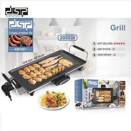 DSP Heavy-Duty 2000W Electric Grilling Pan with Non-Stick Coating, Easy Clean Design and Temperature Regulator for Healthy Cooking