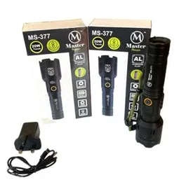 Premium Zoomable LED Flashlight Torch 20W MS 377, Long Range Bright Light for Outdoor Use, High Power 20W Zoom Torch, Rechargeable Premium Flashlight