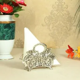 Handicrafts Paradise Fruits Pattern Aluminium Metal Napkin Holder (15.3 cm x 5.1 cm x 10.2 cm) Handicrafts Paradise Fruits Pattern Aluminium Metal Nap