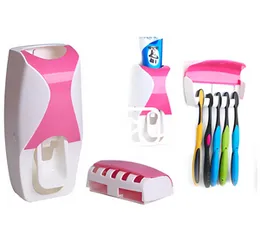 Wall Mounted Toothpaste Dispenser with Detachable 5 Toothbrush Holder