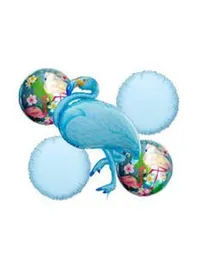 5 Pcs Foil Balloons Flamingo Blue Bird Birthday Party