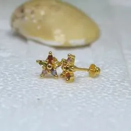 Gold Plated Star Colour Stud Earring For Women.