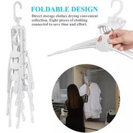 8-in-1 Multi-port Support Circle Clothes Hanger Saves Space Foldable Telescopic Magic Clothes Hanger No-Slip Laundry Rack