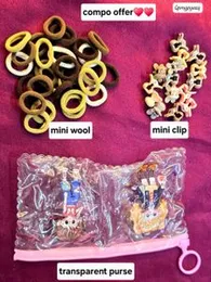 Mini Wool & Clip Combo with Cute Transparent Purse