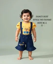 Fancy Yellow Suit for Kids Girls Size M L Party Festive Wear, Stylish Yellow Party Suit for Little Girls, Adorable Girls Yellow Fancy Suit