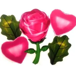 5 Pcs Foil Ballons Rose Birthday Party