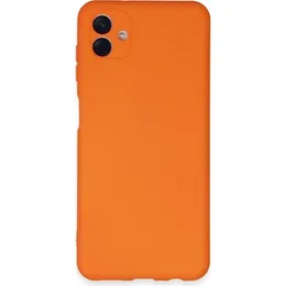 Samsung A04 Hard Silicon Cover 2MM Orange Colour, 2MM Hard Silicon Back Cover for Samsung Galaxy A04, Durable Phone Case, Hard Silicon Cover