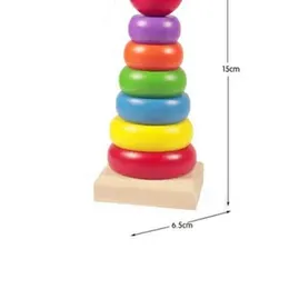 Colorful Baby Price Brilliant Basics Rock a Stack Learn Colors Stacker Rainbow tower Wooden block baby toys stacking ring pattern education toys for K