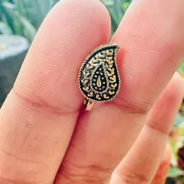 Gold Color Indian Traditional Non-Piercing Big Leaf Type Nose Ring Without Stone for Women & Girls