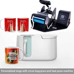 Set of 2 White Sublimation Blank Coffee Mugs 2PCS Sublimation Cup Coaster, 11oz Tea Chocolate Ceramic Cups- DIY Porcelain Classic Mug