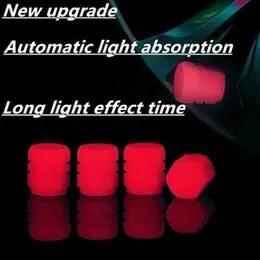VINSH ENTERPRISE Car/Bike Wheel Tire Rim Air Valve Cap Radium Tyre Air Caps Cover Glow Radium Light Resistant Tire Pressure Caps, Universal for Car, T