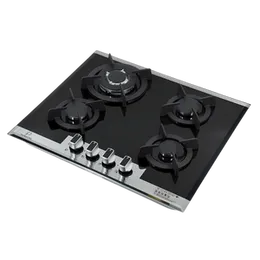 Premium 4 Burner Glass Top Cooker Hob with Flame Failure Device (FFD) Black