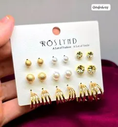 9 Pair Combo Stud Earrings Set for Daily & Party Wear