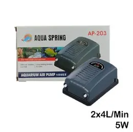 Aqua Spring AP-203 4L/min 5W Double Outlet Aquarium Fish Tank Air Pump Oxygen Pump