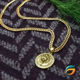 Gold Plated Albert Chain & Lion Pendant Guaranteed 20 inch for Men.