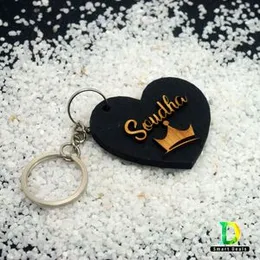 Customized Heart Shape Key Tags, King Wishes Key Tags, Personalized Acrylic Key Tags, Key Chain, Key Ring Love Gift.