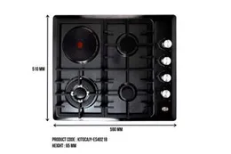 SS 3 BURNER W/HOT PLATE BL COOKER