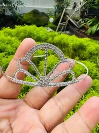 Gold and silver color cute design small Princess Crowns with white stone Hair Accessories for women and girl