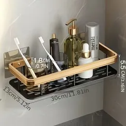 Aluminum golden line bathroom shelf