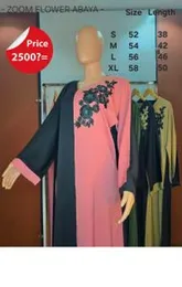 pink and black abaya