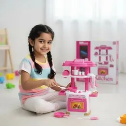 Family table 333A-53 | LITTLE Kitchen with Refrigerator, Dining Set, Various Accessories, Girlâs Playset