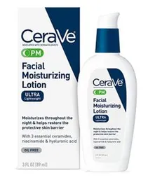 CeraVe PM Facial Moisturizing Lotion 89ml | Nighttime Hydration with Ceramides & Niacinamide