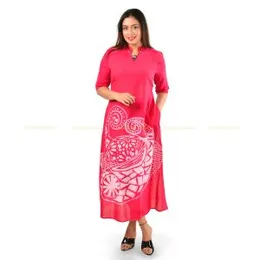 Pink With White Batik Dress