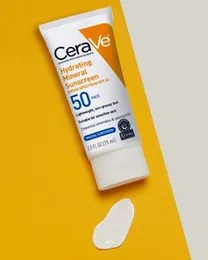 CeraVe Hydrating Mineral Sunscreen SPF 50 Face Lotion 75ml | Broad Spectrum UV Protection & Moisture Care