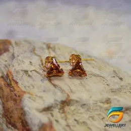 Gold Plated Earring Geometric Triangle Metal Dangle Earrings With Multicolor  Stone For Women.