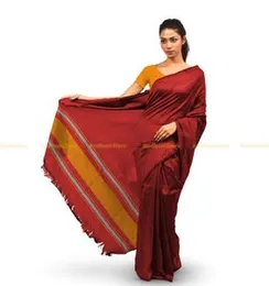 Maroon With Golden Yellow Bright Cotton