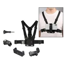 Chest strap mobile phone holder