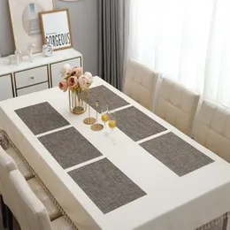 HOKIPO PVC Dining Table Kitchen Placemats(Ash Grey, 45x30cm) -Set of 6