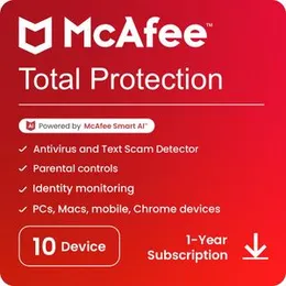 McAfee Total Protection 2025 (1 Year, 10 Devices)