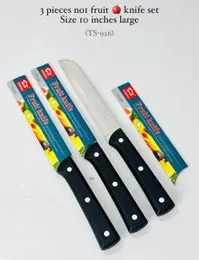 set of three stainless steel fruit knives