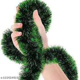 Party Santa Festival Christmas Decoration Green Stremers Tinsel 6 Feet 5cm
