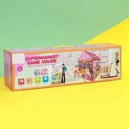 Super Market Game House Tent for Kids with 20 Balls - For Pretend Play Improving Vision , Activity , Color Perception Supermarket Play Tent with 20 Pl