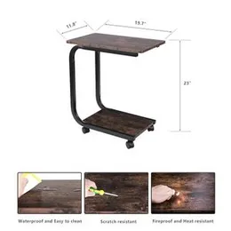 Coffee & Notebook Table with Wheels â Waterproof, Scratch & Heat Resistant