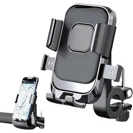 Motorbike Phone Holder One-Click Lock, GPS Navigation Compatible, Anti-Shake Grip & 360Â° Rotation Universal Bike Mobile Holder