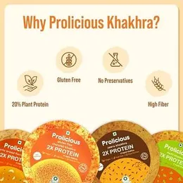 Prolicious 2X High Protein Khakra Combo | No Palm Oil | Plant Based | Easy to Carry (170 Grams Each -Pack of 4)