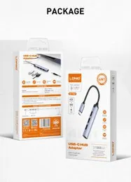 LDNIO DS-104C USB-C 4-IN-1 Hub | USB-C to 3x USB 2.0 + 3.5mm Audio Adapter