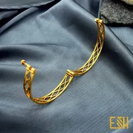 Hight Quality Fashion Gold Plated ESH Lover Stylish Scrow Lock Bangle With OUT Stone For Women