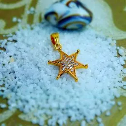 Gold Plated Star Pendant For Ladies With White Stone Pendant For Women.