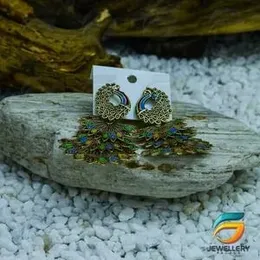 Gold Plated Earring Gold Bridal Colourful 3 Step Peacock Metal Dengal  Earring for Women.