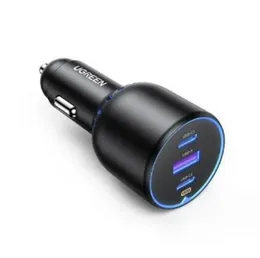 UGREEN 130W Dual Type-C & 1x USB Ports Metal Car Charger â EC705 - 35025