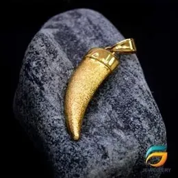 Gold Plated Pendant Stylish Lion Tooth Shape Rich Look For Men.